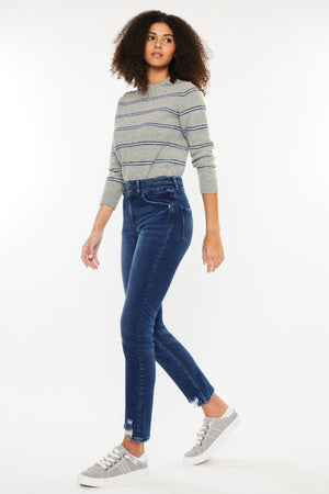 Kancan High Rise Slim Straight Jeans-Teresa's Fashionista LLC