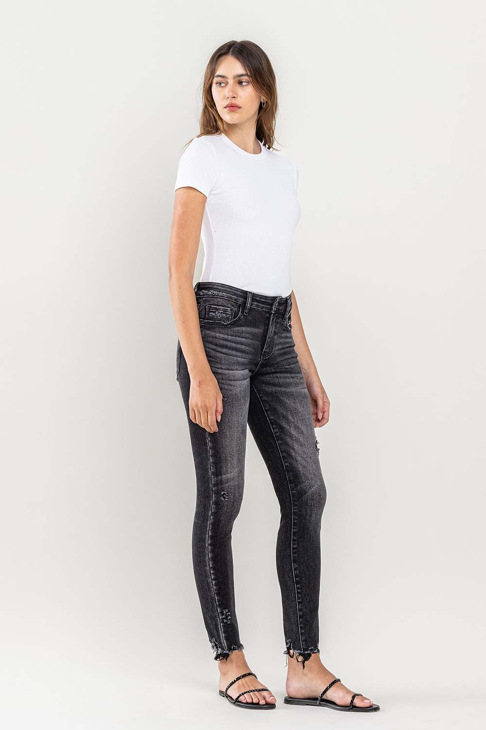 Lovervet Raw Hem Cropped Skinny Jeans - Teresa's Fashionista LLC