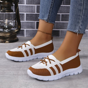 Mesh Contrast Flat Slip-Ons-Teresa's Fashionista LLC