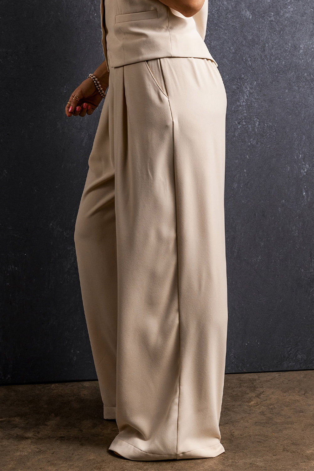 Ruched Wide Leg Pants with Pockets-Teresa&#39;s Fashionista LLC