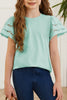 Round Neck Flutter Sleeve T-Shirt-Teresa's Fashionista LLC