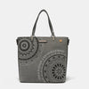 Nicole Lee USA Metallic Stitching Embroidery Inlaid Rhinestone Tote Bag-Teresa's Fashionista LLC