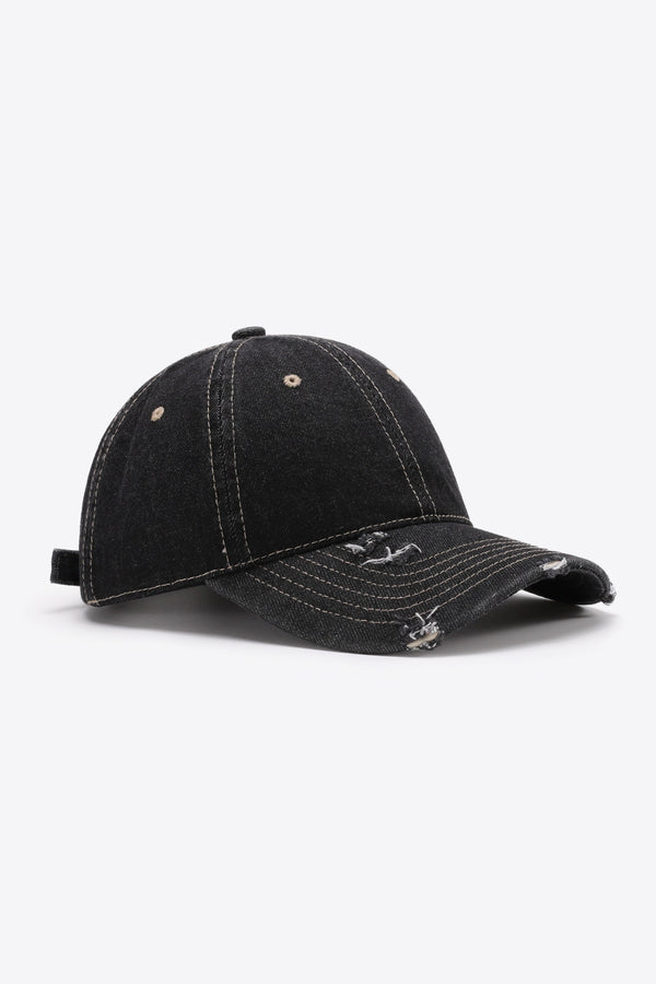 Distressed Adjustable Baseball Cap-Teresa's Fashionista LLC