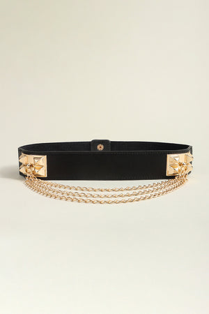 Elastic Belt with Chain-Teresa's Fashionista LLC