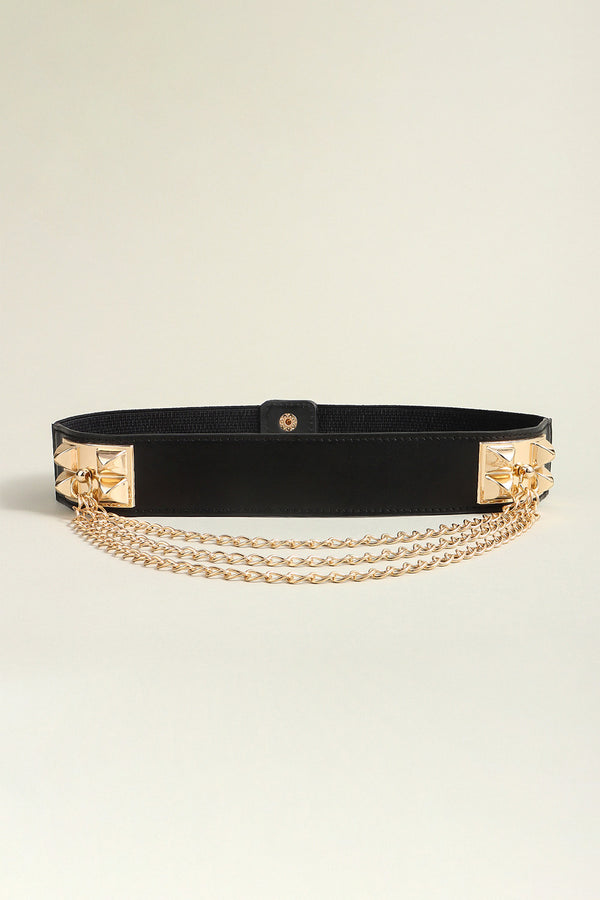 Elastic Belt with Chain-Teresa's Fashionista LLC