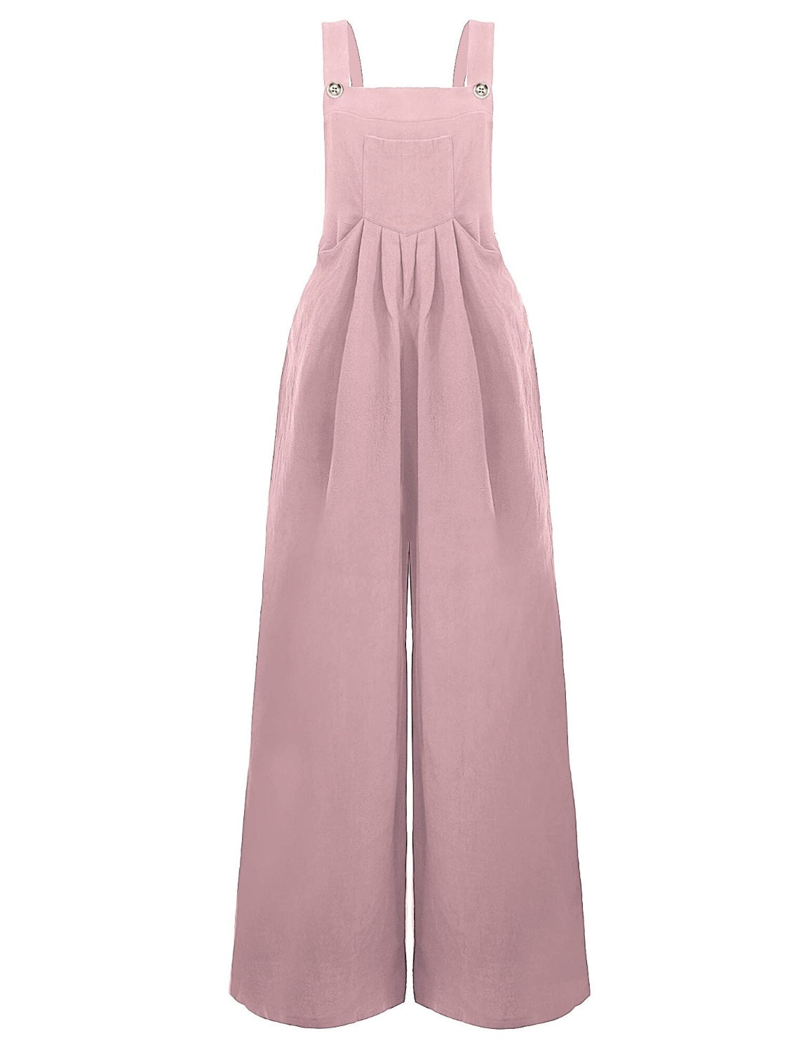 Full Size Square Neck Wide Strap Overalls - Teresa's Fashionista LLC