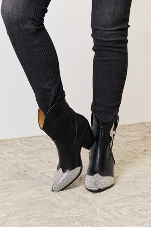 East Lion Corp Rhinestone Pointed Boots-Teresa's Fashionista LLC