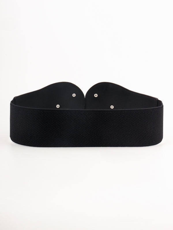 Alloy Buckle Elastic PU Belt-Teresa's Fashionista LLC