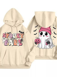 Full Size Halloween Graphic Long Sleeve Hoodie Plus Size
