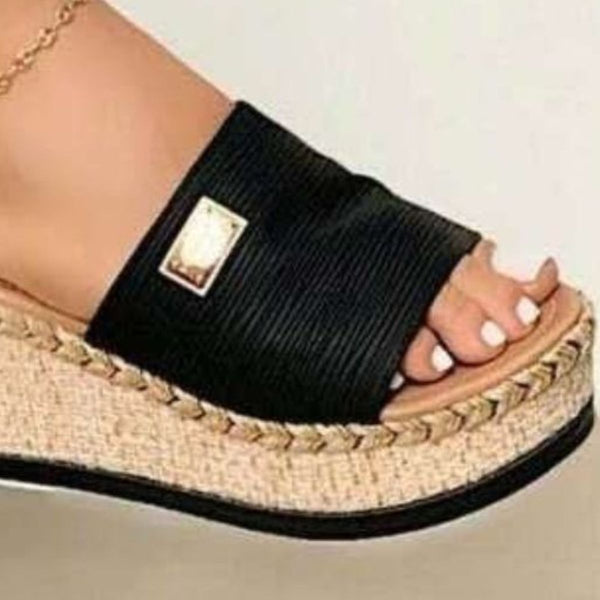 PU Leather Open Toe Sandals-Teresa's Fashionista LLC