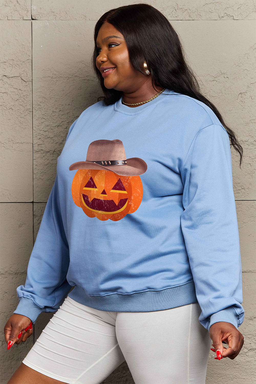 Simply Love Full Size Graphic Dropped Shoulder Sweatshirt - Teresa's Fashionista LLC
