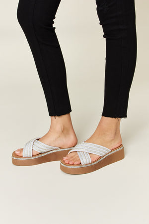 Forever Link Rhinestone Platform Wedge Sandals-Teresa's Fashionista LLC