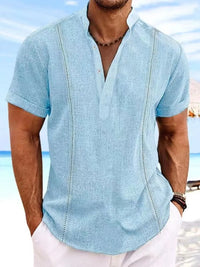 Men's Full Size Button Detail Short Sleeve Shirt Plus Size