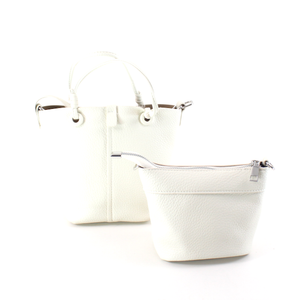 P25018 2-in-1 Small Microfiber Leather Tote w/Crossbody Bag