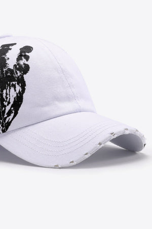 VIBRA Graphic Distressed Adjustable Baseball Cap-Teresa's Fashionista LLC