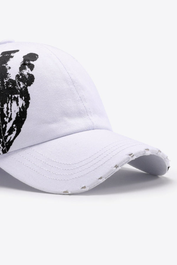 VIBRA Graphic Distressed Adjustable Baseball Cap-Teresa's Fashionista LLC