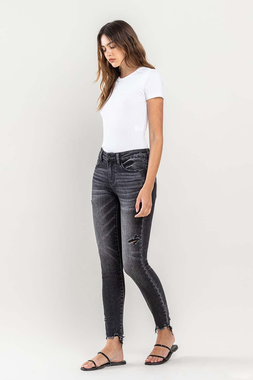 Lovervet Raw Hem Cropped Skinny Jeans - Teresa's Fashionista LLC
