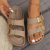 Double Buckle Open Toe Sandals-Teresa's Fashionista LLC