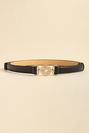 Rhinestone Decor PU Leather Belt-Teresa's Fashionista LLC