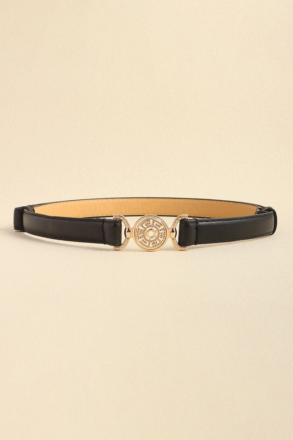 Rhinestone Decor PU Leather Belt-Teresa's Fashionista LLC