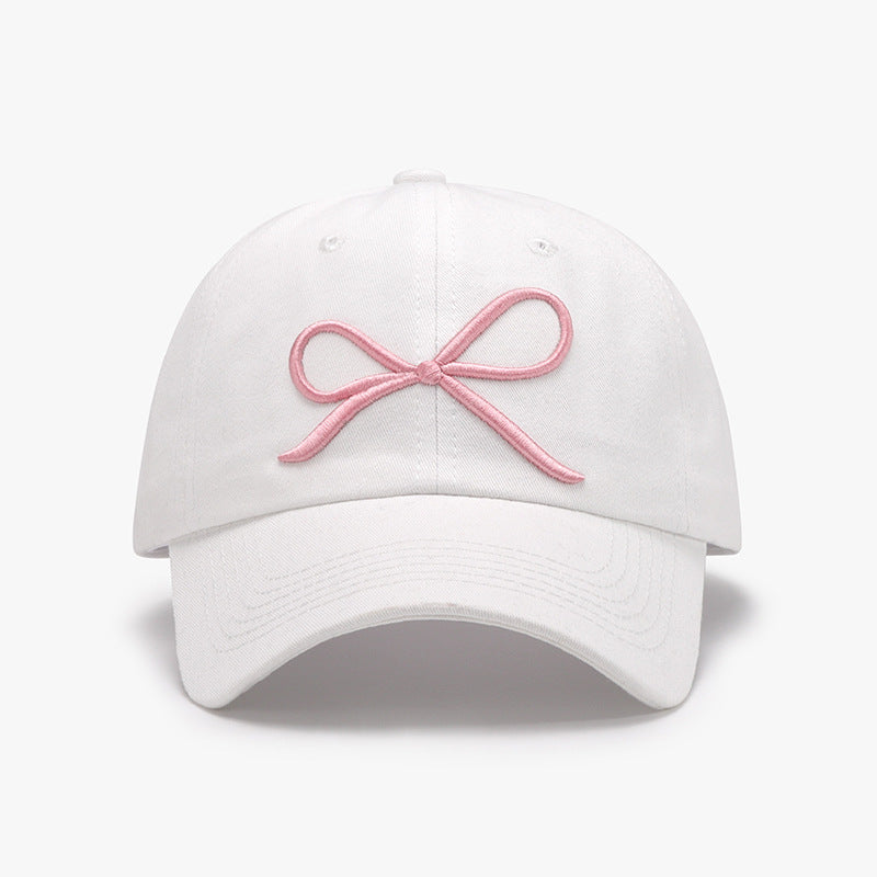 Bow Embroidered Cotton Baseball Cap-Teresa&#39;s Fashionista LLC