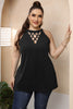 Plus Size Halter Neck Cutout Sleeveless Dress-Teresa's Fashionista LLC