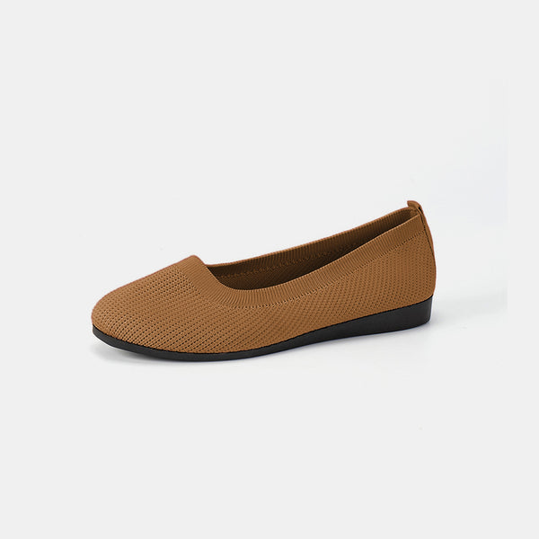 Round Toe Knit Ballet Flats-Teresa's Fashionista LLC