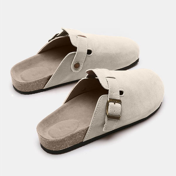 Suede Closed Toe Buckle Slide-Teresa's Fashionista LLC