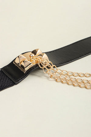 Elastic Belt with Chain-Teresa's Fashionista LLC