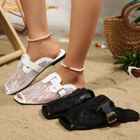 Lace Open Toe Flats Sandals