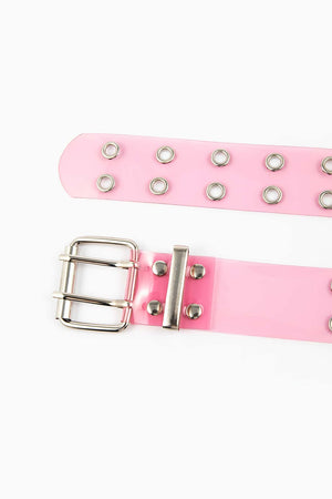 Double Row Grommet PVC Belt-Teresa's Fashionista LLC