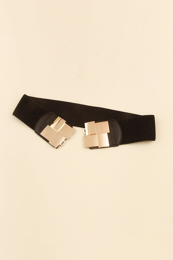 Geometric Buckle Elastic Wide Belt-Teresa's Fashionista LLC