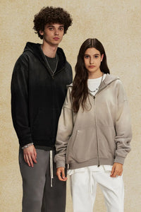 Men's Gradient Zip Up Drop Shoulder Hoodie