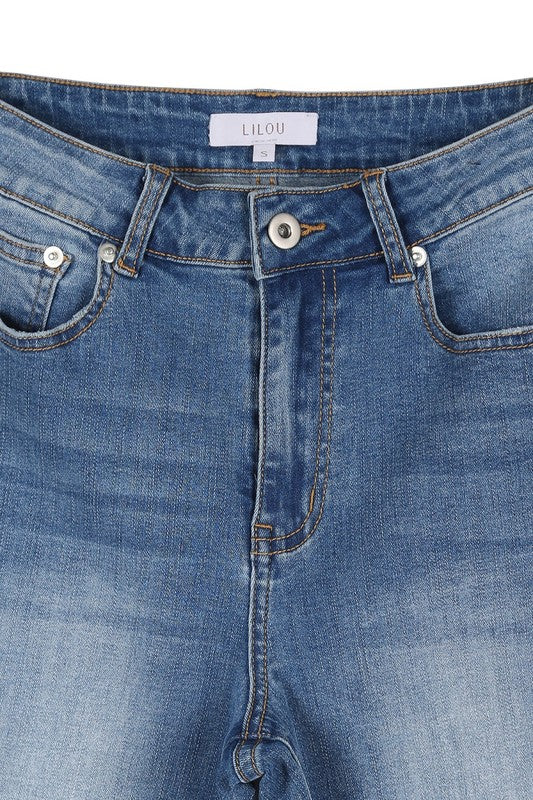 Dark wash distressed skinny jeans - Teresa's Fashionista LLC