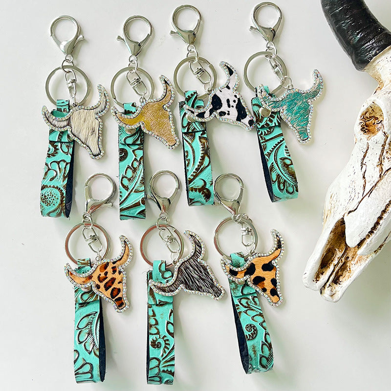Rhinestone Bull Keychain-Teresa's Fashionista LLC