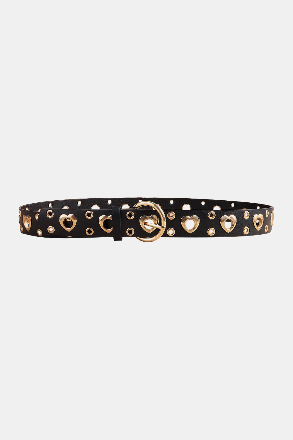 Heart Shape Alloy Detail PU Leather Belt-Teresa's Fashionista LLC