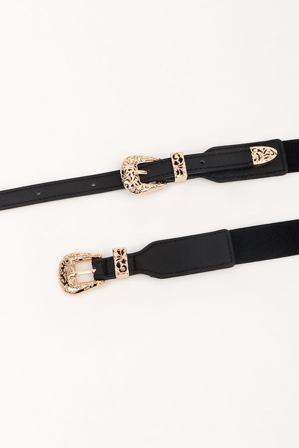 Double Buckle Elastic Belt-Teresa's Fashionista LLC