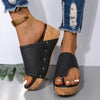 PU Leather Wedge Sandals-Teresa's Fashionista LLC
