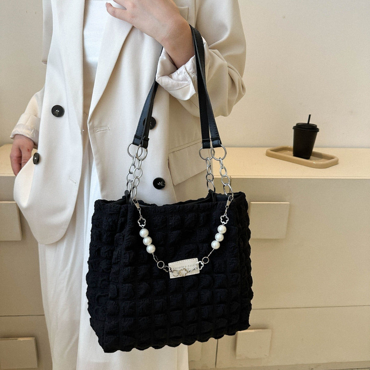 Cloud Puffy Polyester Tote Bag-Teresa&#39;s Fashionista LLC