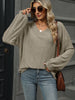 V-Neck Long Sleeve T-Shirt-Teresa's Fashionista LLC