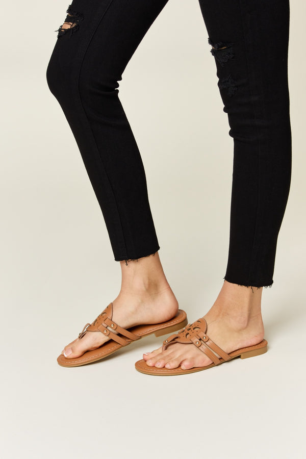 Forever Link Cutout PU Leather Open Toe Sandals-Teresa's Fashionista LLC