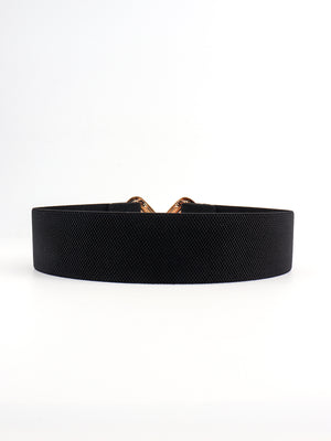 Geometric Buckle Elastic Wide Belt-Teresa's Fashionista LLC