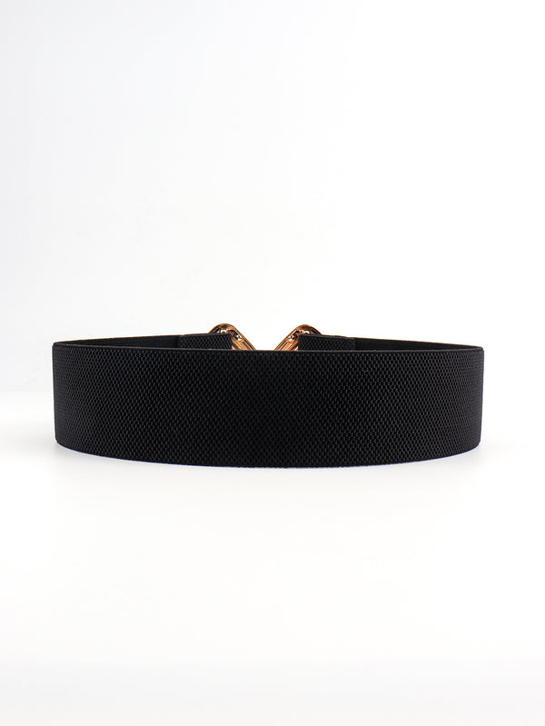 Geometric Buckle Elastic Wide Belt-Teresa's Fashionista LLC