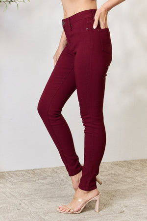 YMI Jeanswear Hyperstretch Mid-Rise Skinny Jeans-Teresa's Fashionista LLC