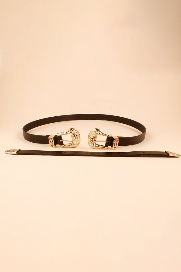 Double Buckle PU Leather Belt-Teresa's Fashionista LLC