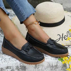 Weave Wedge Heeled Loafers-Teresa's Fashionista LLC