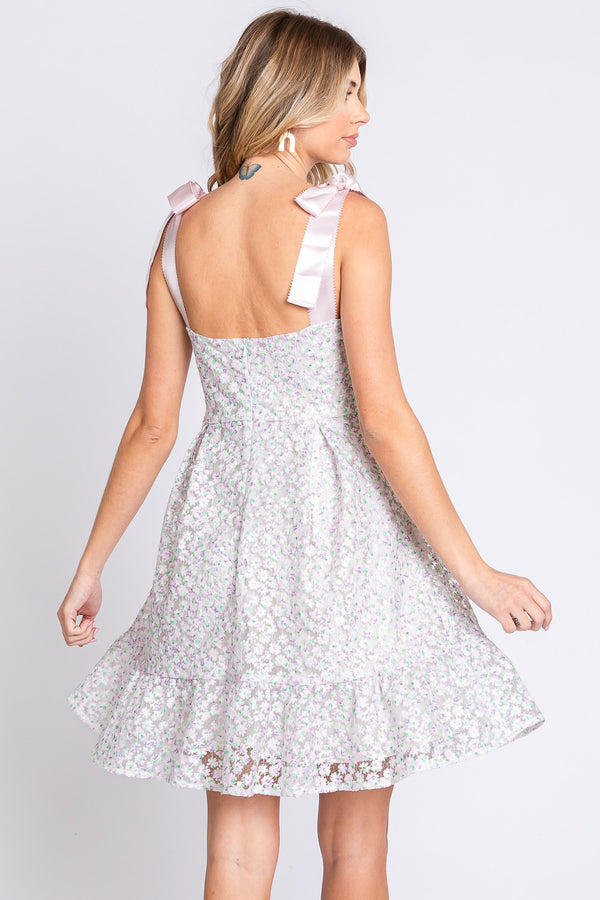 GeeGee Mesh Floral Embroidered Sleeveless Dress-Teresa's Fashionista LLC