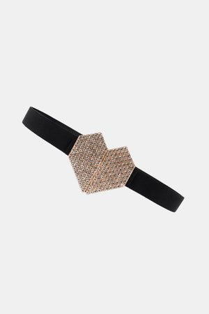 Rhinestone Heart Buckle Elastic Belt-Teresa's Fashionista LLC