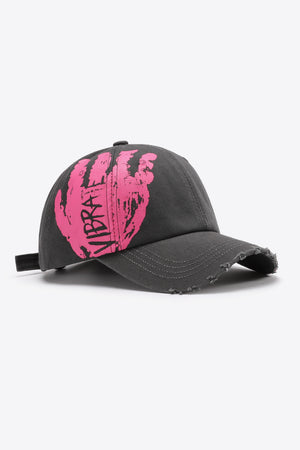 VIBRA Graphic Distressed Adjustable Baseball Cap-Teresa's Fashionista LLC