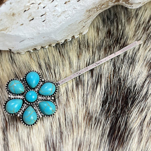 Turquoise Alloy Hairpin - Teresa's Fashionista LLC